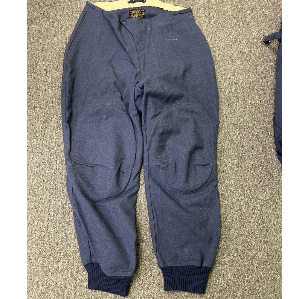 US Air Force F-1A Flight Trousers Mens 38 Blue Wool Military Cold Weather Pants